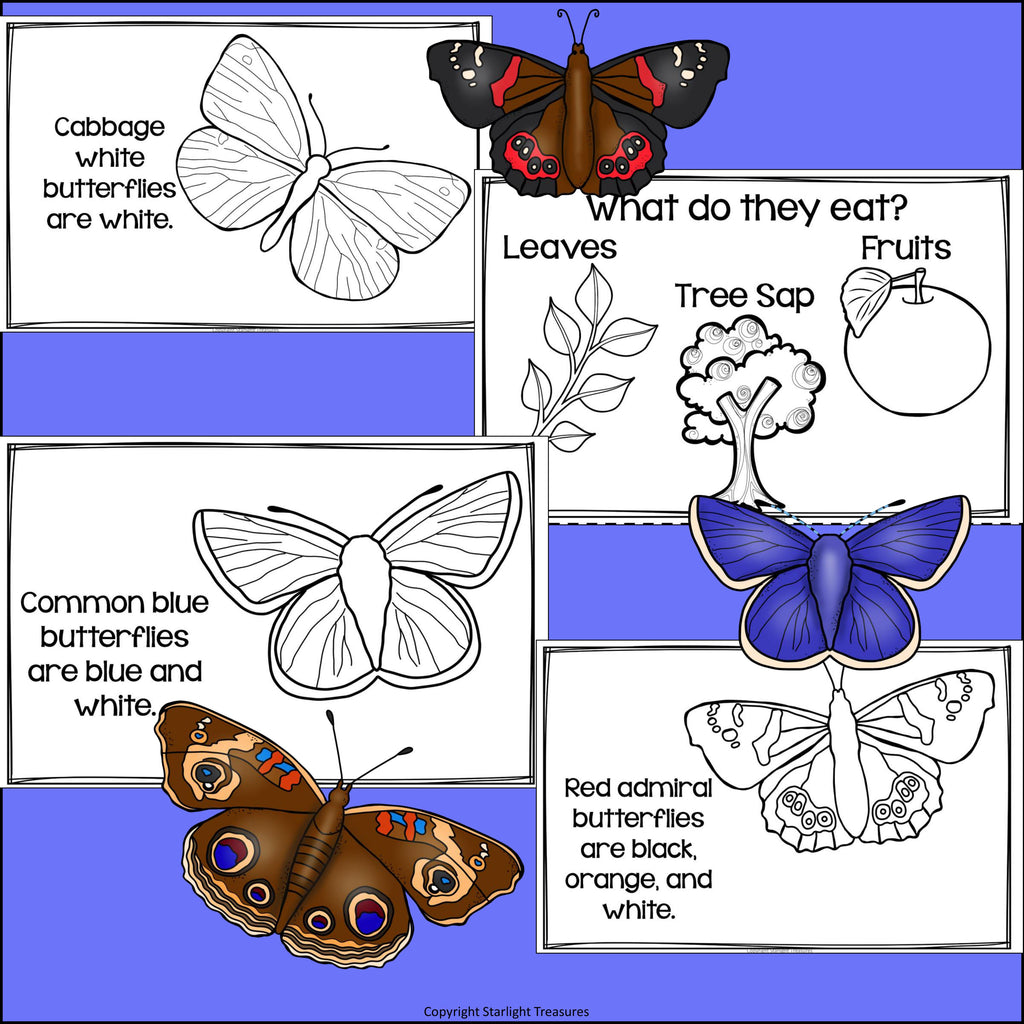 Types of Butterflies Mini Book for Early Readers