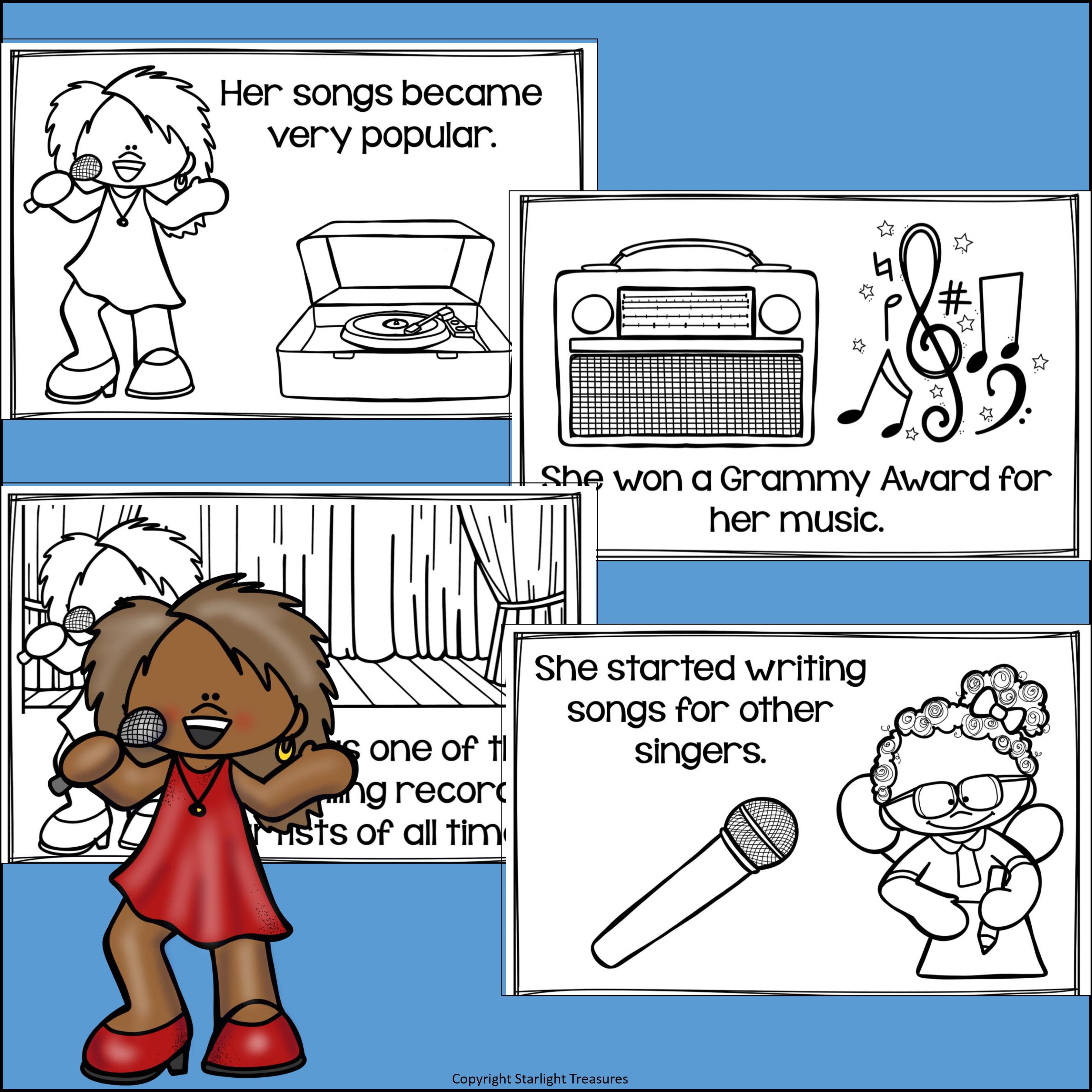 Tina Turner Mini Book for Early Readers: Women's History Month