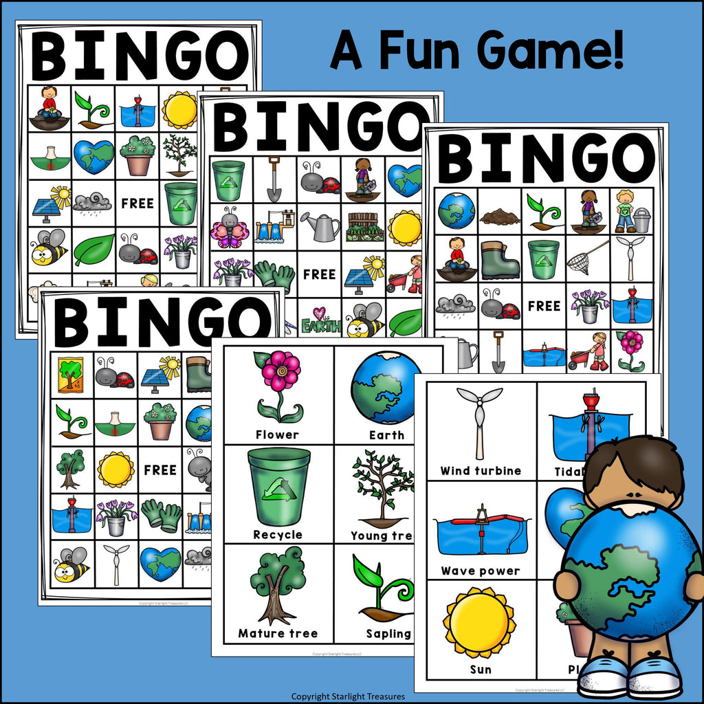 Earth Day Bingo Cards for Early Readers - Earth Day Bingo FREEBIE