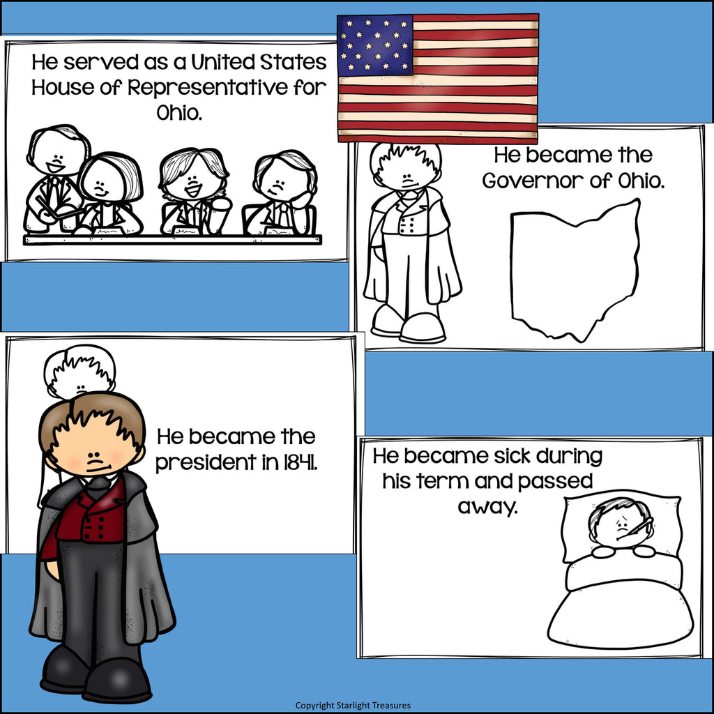 William Henry Harrison Mini Book for Early Readers: Presidents' Day