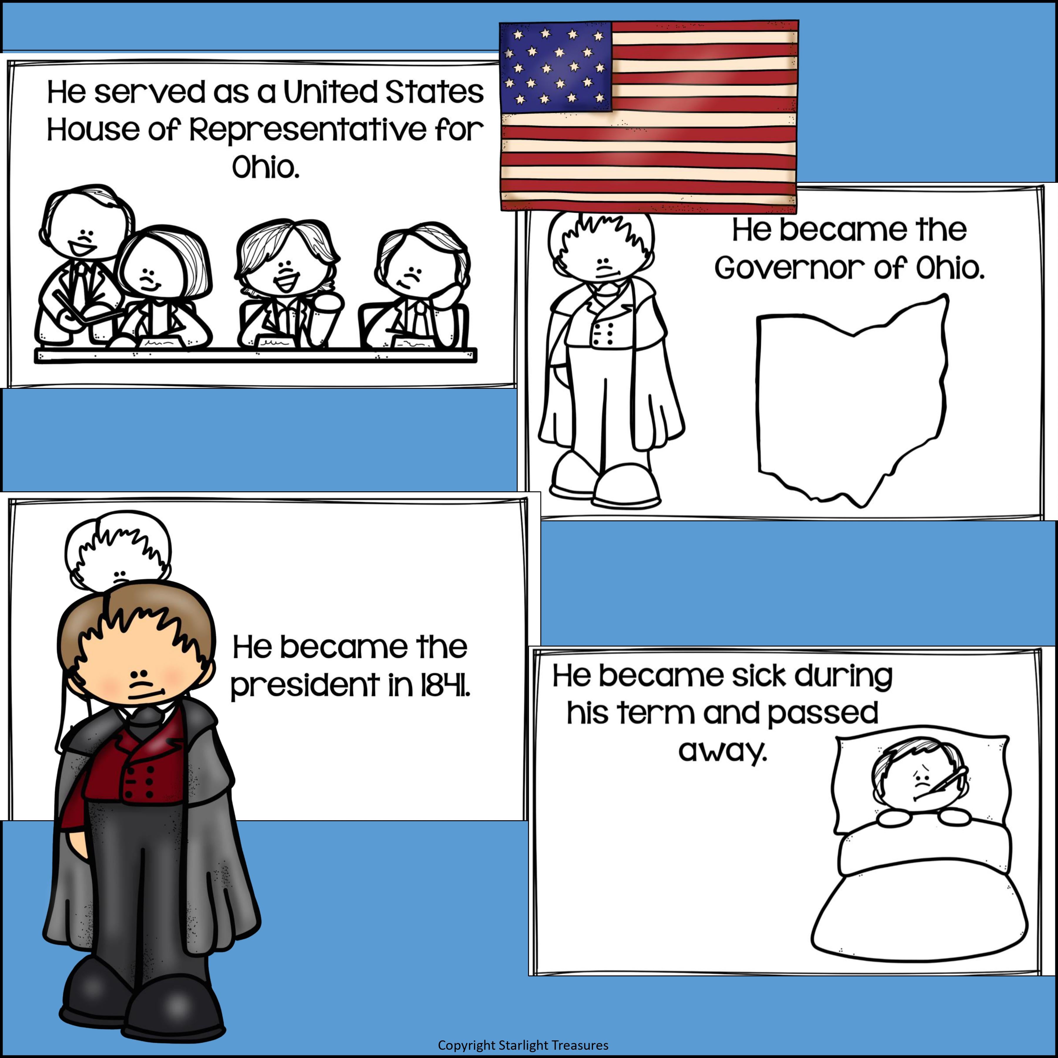 William Henry Harrison Mini Book for Early Readers: Presidents' Day