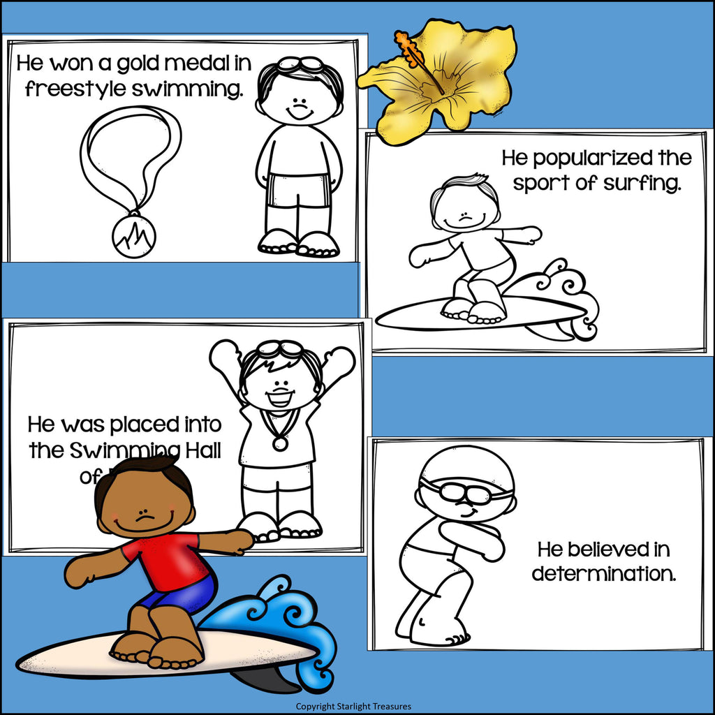 Duke Kahanamo Mini Book for Early Readers: Asian/Pacific Islander Heritage Month