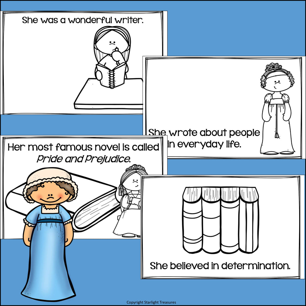 Jane Austen Mini Book for Early Readers: Women's History Month