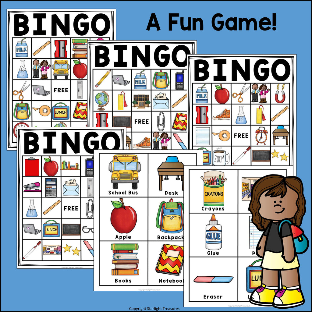 Back to School Bingo Cards for Early Readers - Back 2 School, School FREEBIE