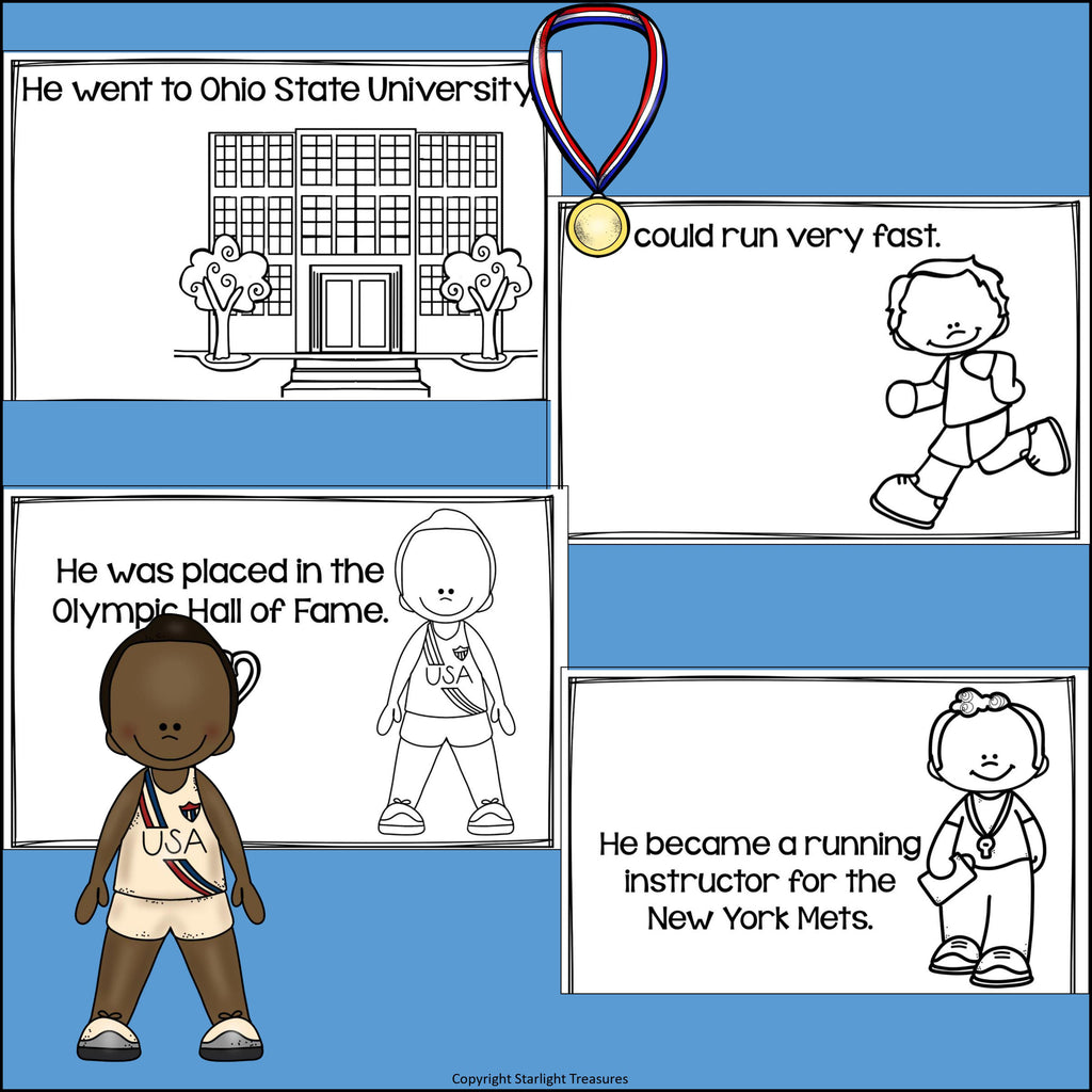 Jesse Owens Mini Book for Early Readers: Black History Month