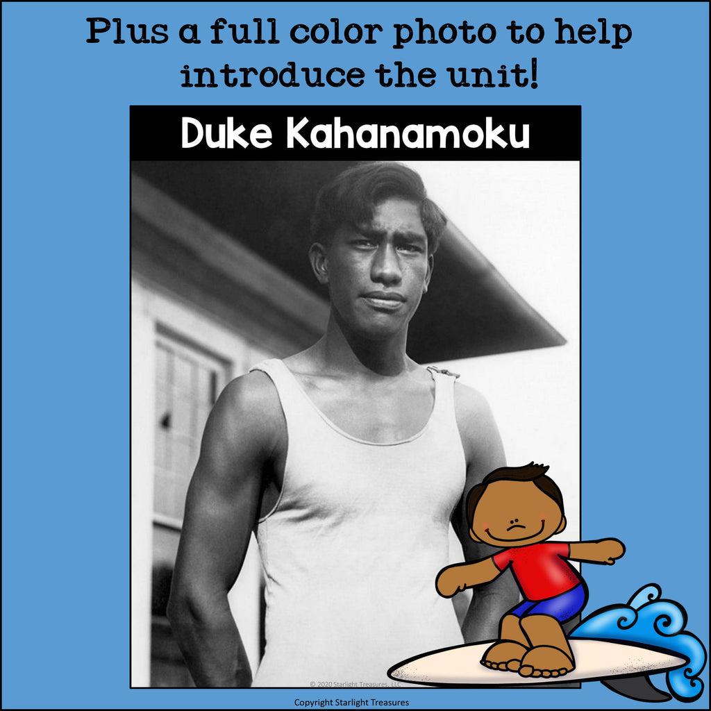Duke Kahanamo Mini Book for Early Readers: Asian/Pacific Islander Heritage Month