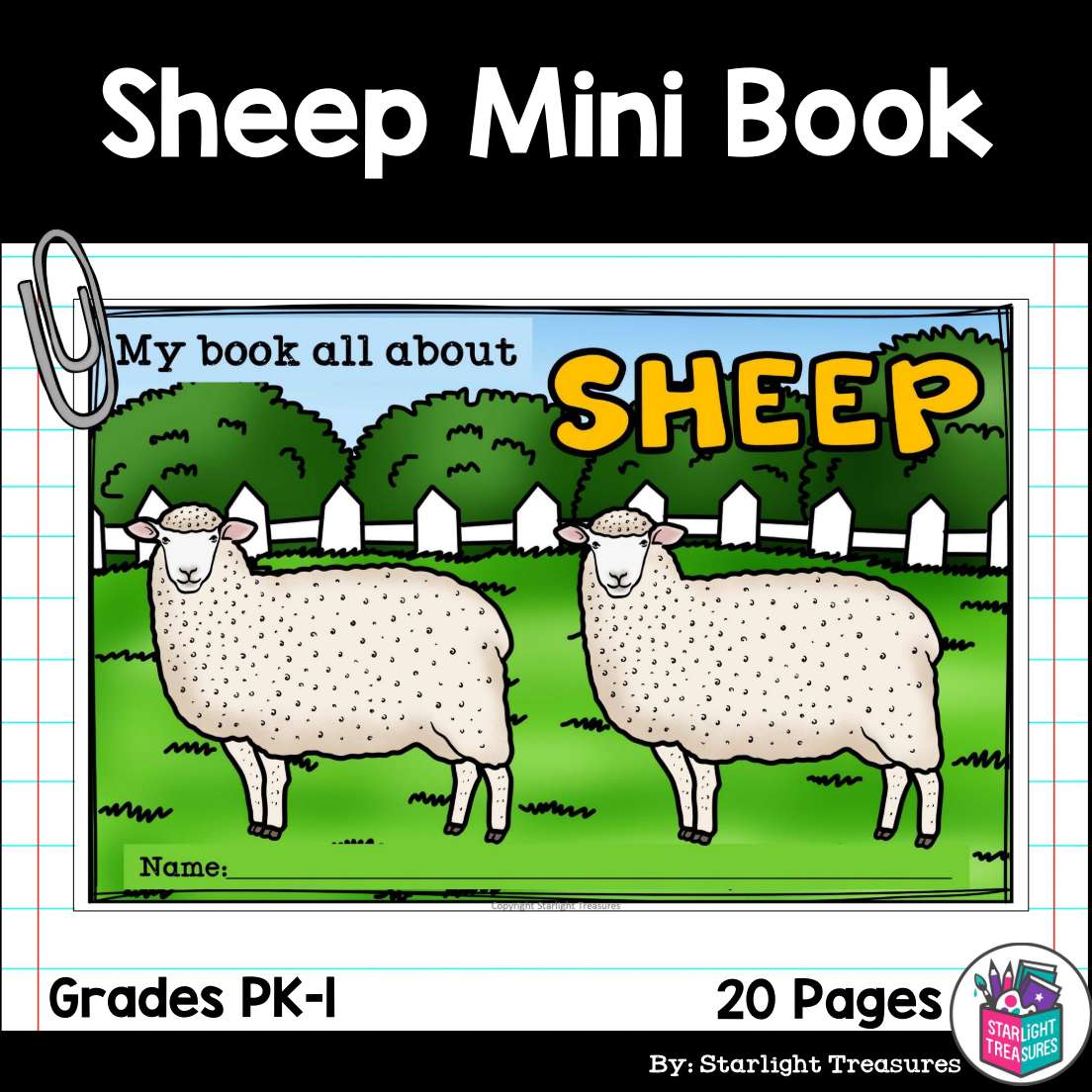 Sheep Mini Book for Early Readers - Animal Study