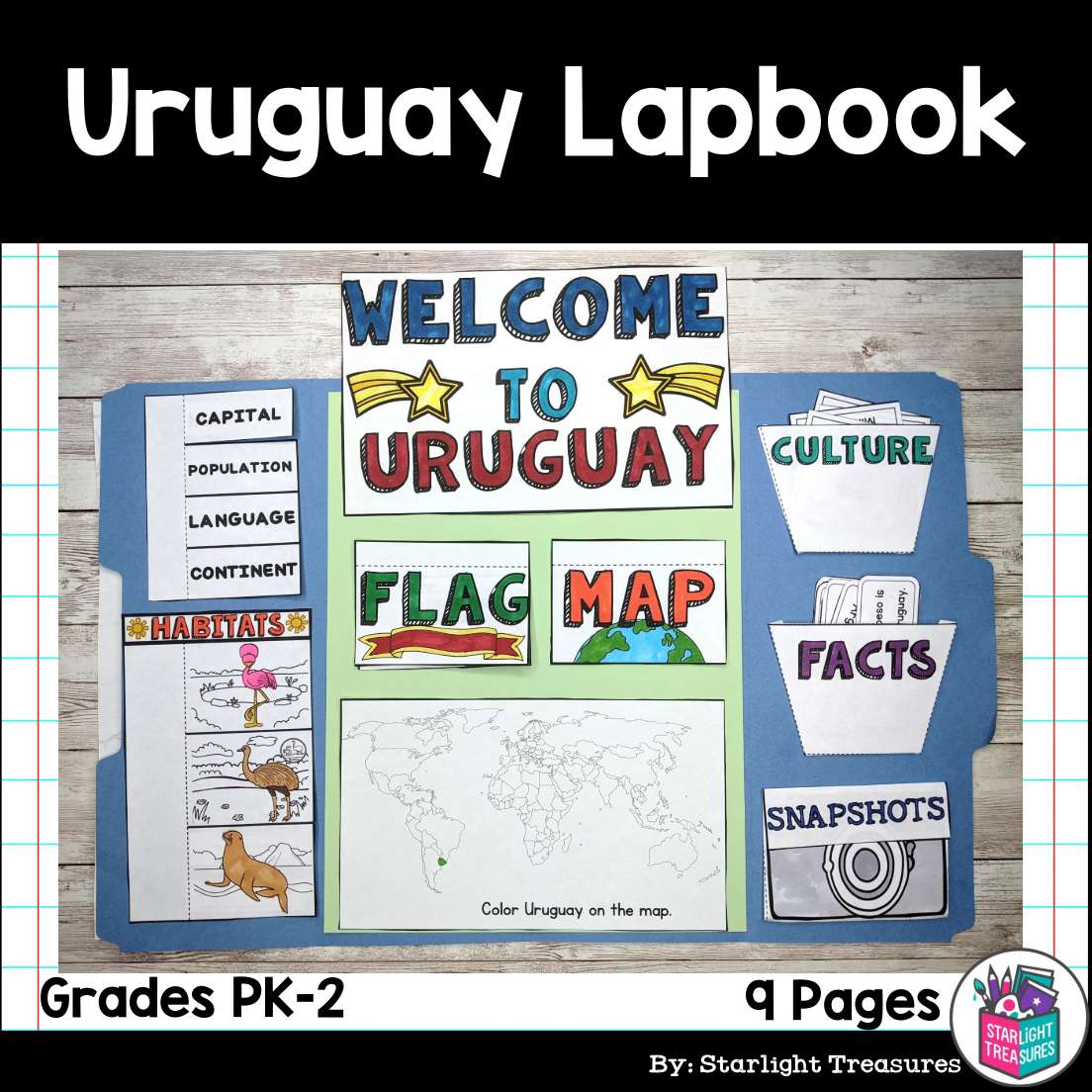 Uruguay Lapbook for Early Learners - A Country Study