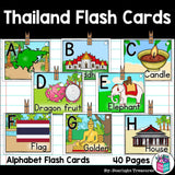 Alphabet Flash Cards for Early Readers - Country of Thailand