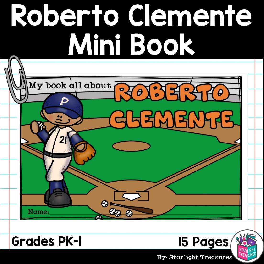 Roberto Clemente Mini Book for Early Readers: Hispanic Heritage Month