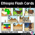 Alphabet Flash Cards for Early Readers - Country of Ethiopia