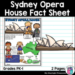 Sydney Opera House Fact Sheet for Early Readers - World Landmarks
