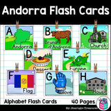 Alphabet Flash Cards for Early Readers - Country of Andorra