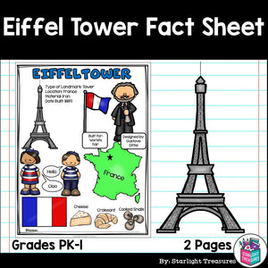Eiffel Tower Fact Sheet for Early Readers - World Landmarks
