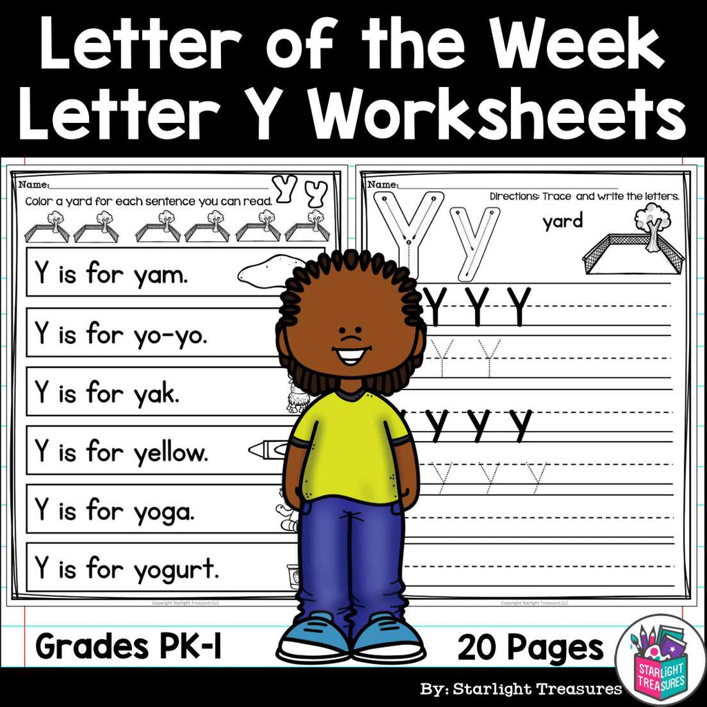 Alphabet Letter of the Week Worksheets for Early Readers - Letter Y