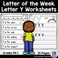 Alphabet Letter of the Week Worksheets for Early Readers - Letter Y