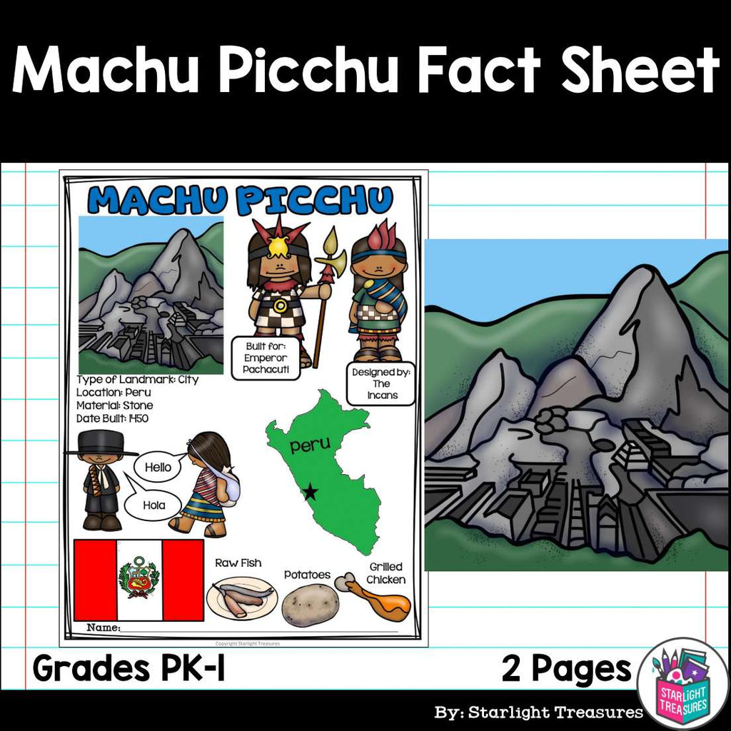 Machu Picchu Fact Sheet for Early Readers - World Landmarks
