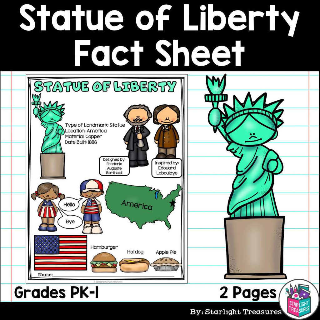 Statue of Liberty Fact Sheet for Early Readers - World Landmarks