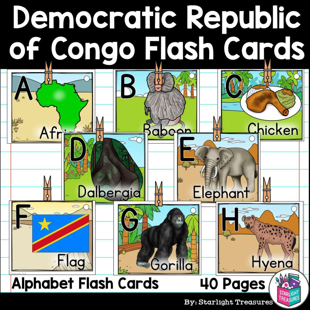 Alphabet Flash Cards for Early Readers - Democratic Republic of the Congo