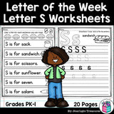 Alphabet Letter of the Week Worksheets for Early Readers - Letter S