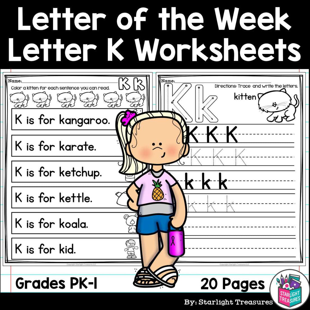 Alphabet Letter of the Week Worksheets for Early Readers - Letter K