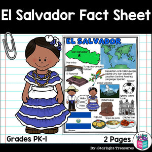 El Salvador Fact Sheet for Early Readers