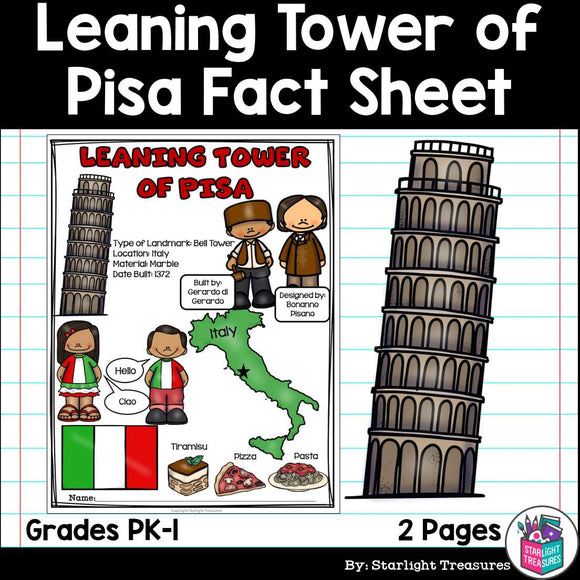 Leaning Tower of Pisa Fact Sheet for Early Readers - World Landmarks