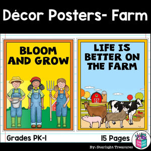 Classroom Décor Inspirational Posters - Farm Theme