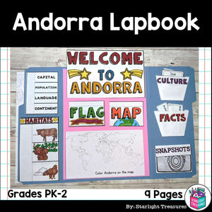 Andorra Lapbook for Early Learners - A Country Study