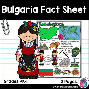 Bulgaria Fact Sheet for Early Readers