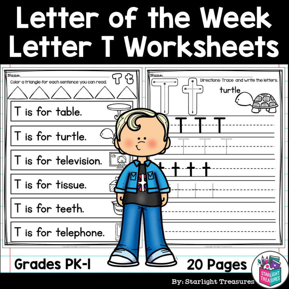 Alphabet Letter of the Week Worksheets for Early Readers - Letter T
