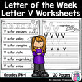 Alphabet Letter of the Week Worksheets for Early Readers - Letter V
