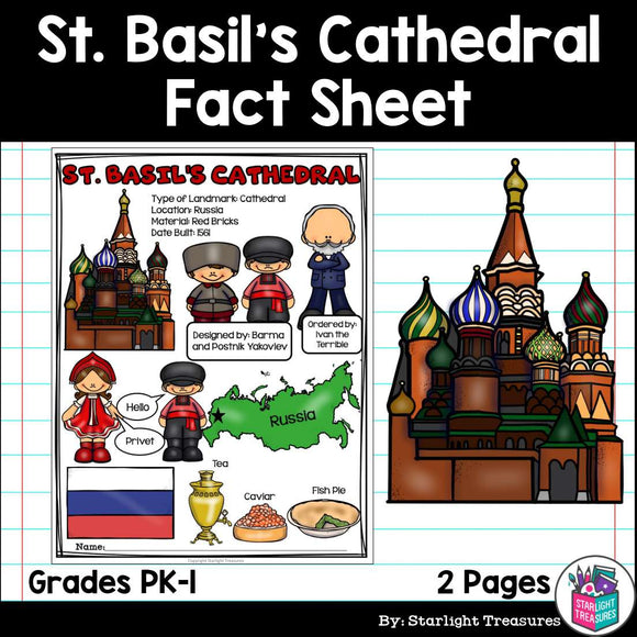 Saint Basil's Cathedral Fact Sheet for Early Readers - World Landmarks
