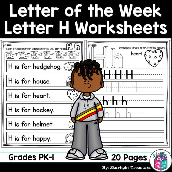 Alphabet Letter of the Week Worksheets for Early Readers - Letter H