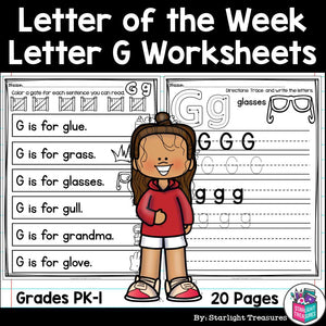 Alphabet Letter of the Week Worksheets for Early Readers - Letter G