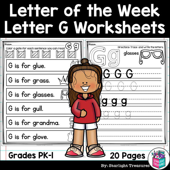 Alphabet Letter of the Week Worksheets for Early Readers - Letter G