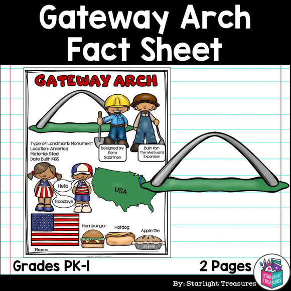 Gateway Arch Fact Sheet for Early Readers - World Landmarks