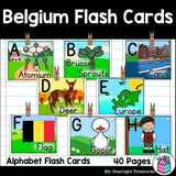 Alphabet Flash Cards for Early Readers - Country of Belgium