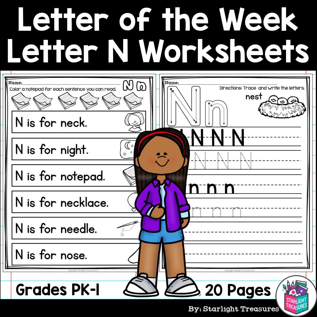 Alphabet Letter of the Week Worksheets for Early Readers - Letter N