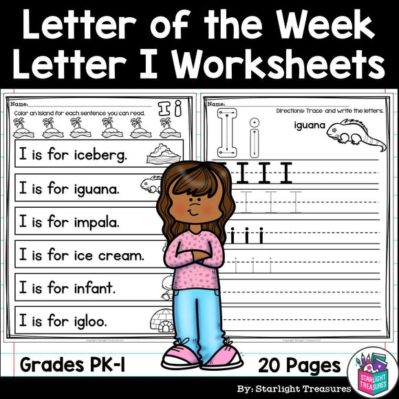 Alphabet Letter of the Week Worksheets for Early Readers - Letter I