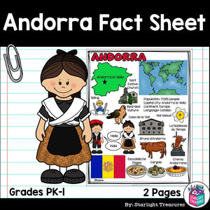 Andorra Fact Sheet for Early Readers