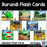 Alphabet Flash Cards for Early Readers - Country of Burundi