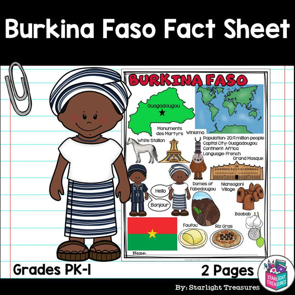 Burkina Faso Fact Sheet for Early Readers