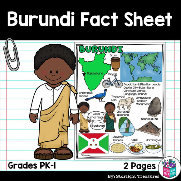 Burundi Fact Sheet for Early Readers