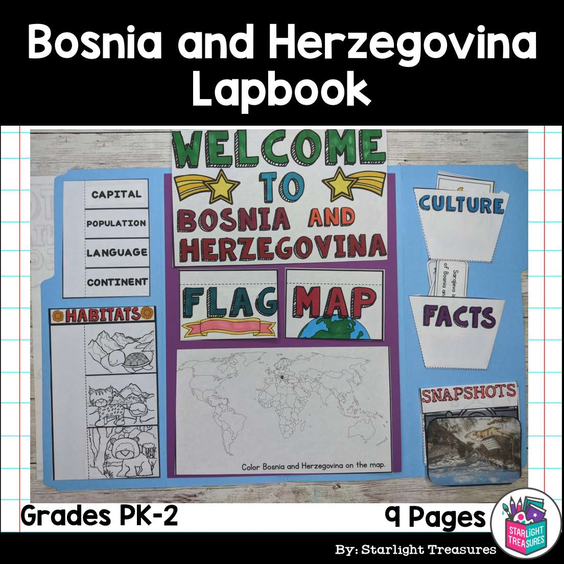 Bosnia and Herzegovina Lapbook for Early Learners - A Country Study
