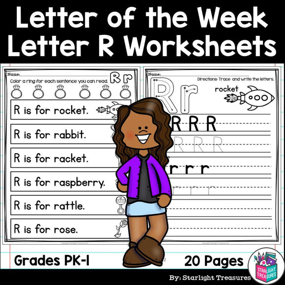 Alphabet Letter of the Week Worksheets for Early Readers - Letter R