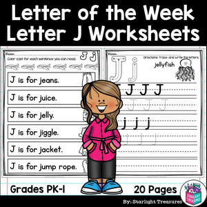 Alphabet Letter of the Week Worksheets for Early Readers - Letter J