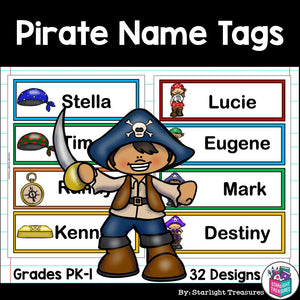 Pirate Name Tags - Editable