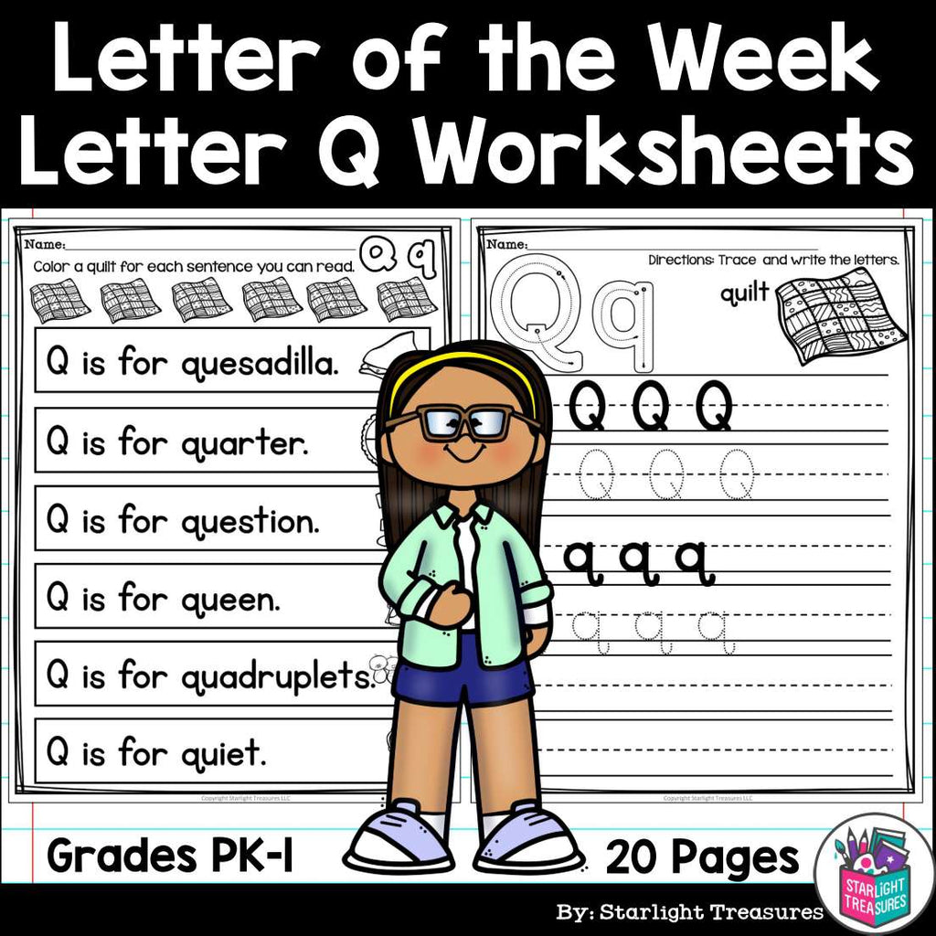 Alphabet Letter of the Week Worksheets for Early Readers - Letter Q