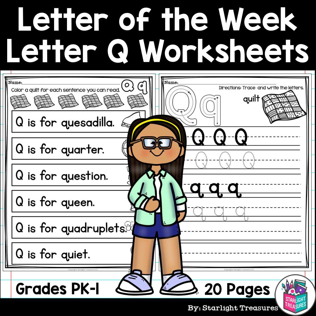 Alphabet Letter of the Week Worksheets for Early Readers - Letter Q